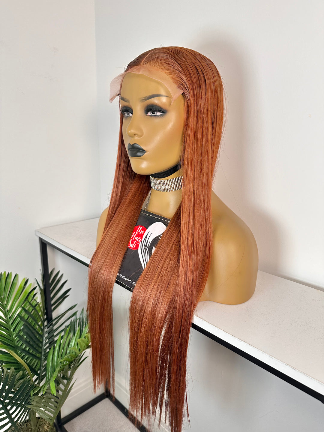 CHERIE 6 X 6 STRAIGHT GINGER  GLUELESS WIG