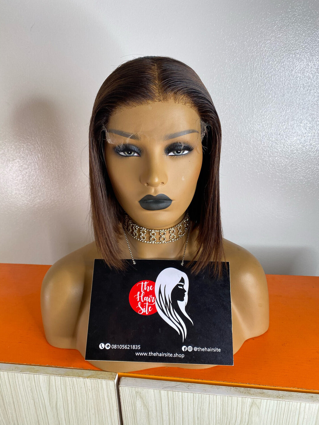 6 x 6  brown bob wig