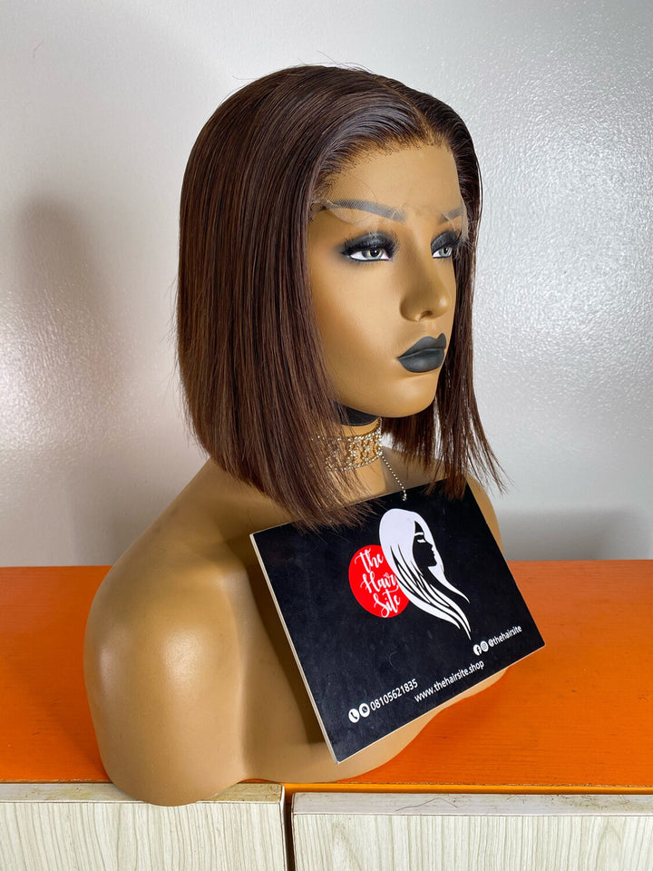 6 x 6  brown bob wig