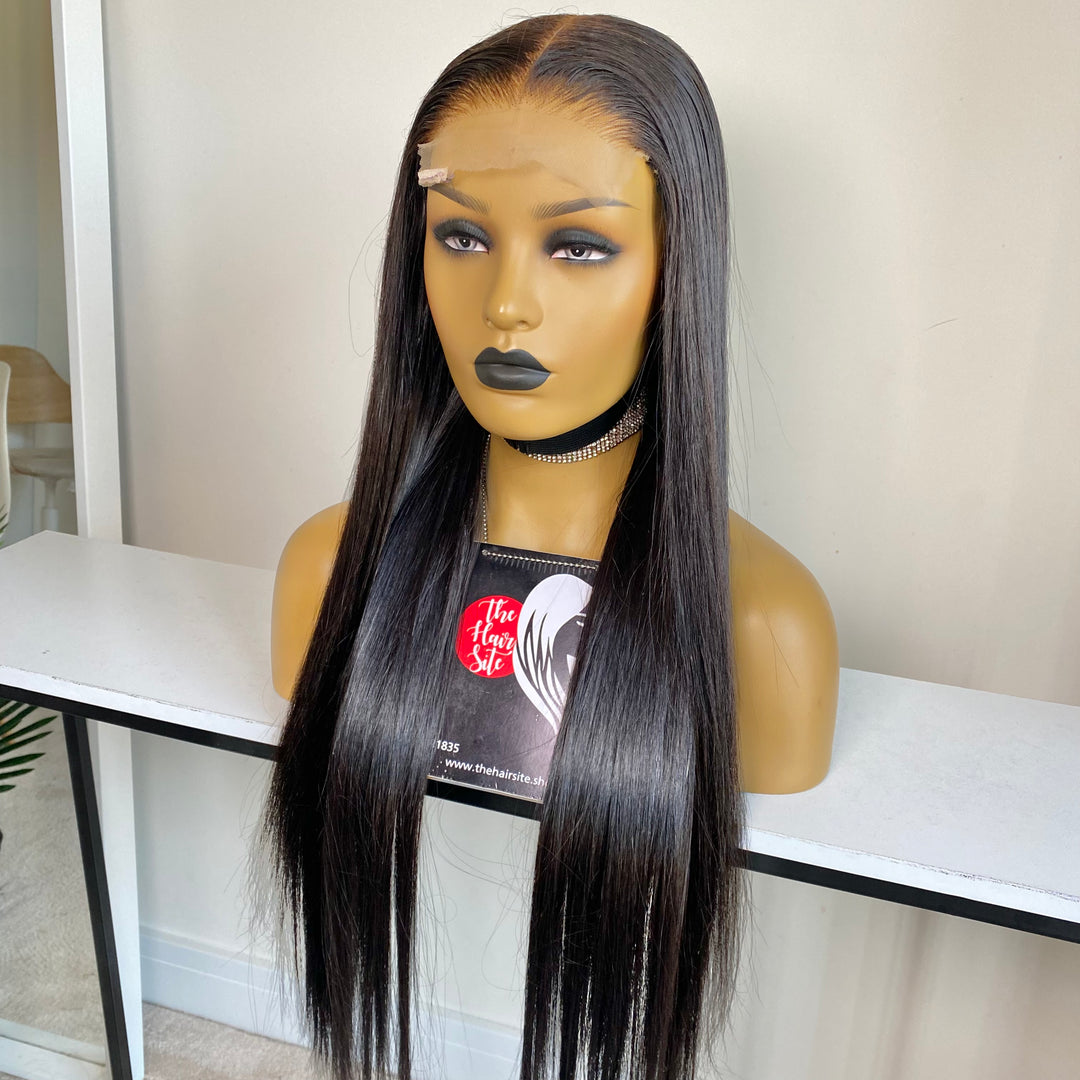 bone straight human hair wig