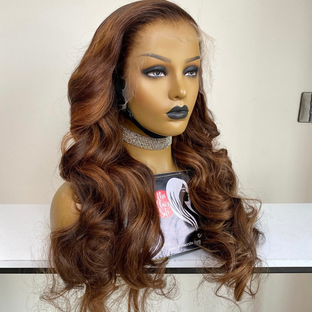 brown wavy wig