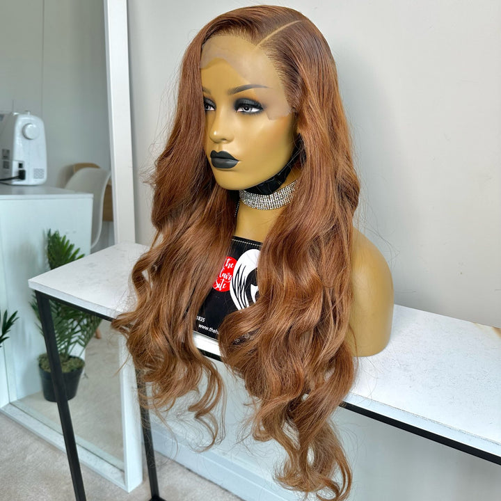 UCHE 6 X 6 BROWN WAVY GLUELESS WIG