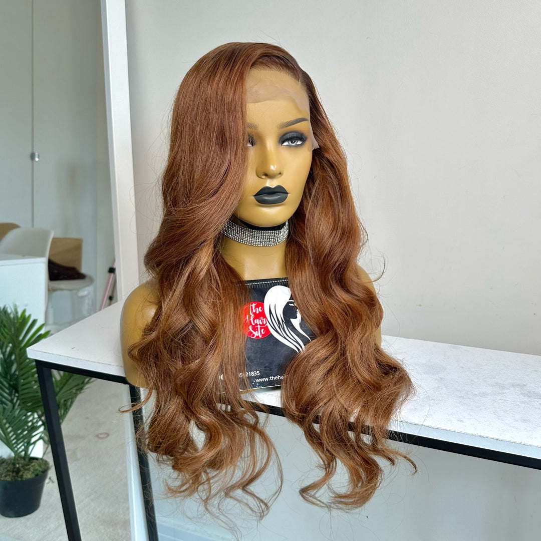 UCHE 6 X 6 BROWN WAVY GLUELESS WIG